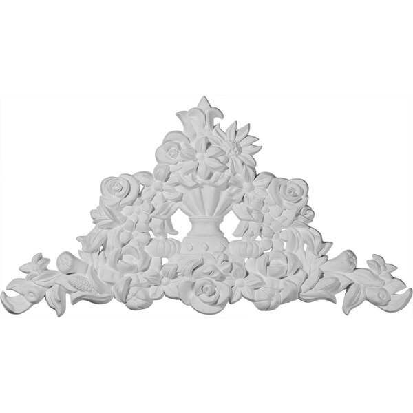 Ekena Millwork 18 1/2"W x 9 7/8"H x 3/4"P Swindon Flowers Center Onlay ONL18X09X01SW - main